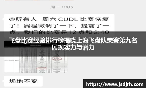 飞盘比赛经验排行榜揭晓上海飞盘队荣登第九名展现实力与潜力